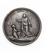 1800&#39;s German Religious Baptismal Medal in Silver By Loos, 36 mm, 13.5gr - €121,03 EUR