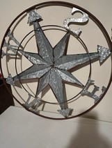 New Compass Wall Hanging in Distressed Metal- 24 inch image 5