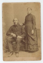 Antique Circa 1880s Cabinet Card Older Couple Man With Chin Beard Milton, PA - £7.14 GBP