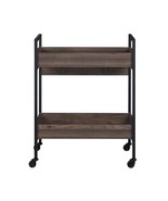 Walnut &amp; Black 2-Tier Rectangular Serving Cart - $4,473.14 MXN