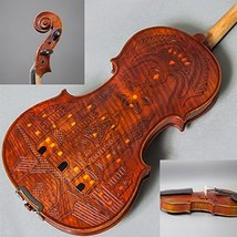Beautiful Hand Carved Castle Violin 4/4 Open Clear Tone Two Piece Maple Back - £553.34 GBP