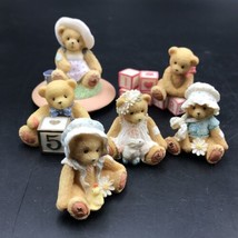 Lot of 6 Cherished Teddies Small Baby Figurines 916358 902950 Building Block Lid - £16.69 GBP