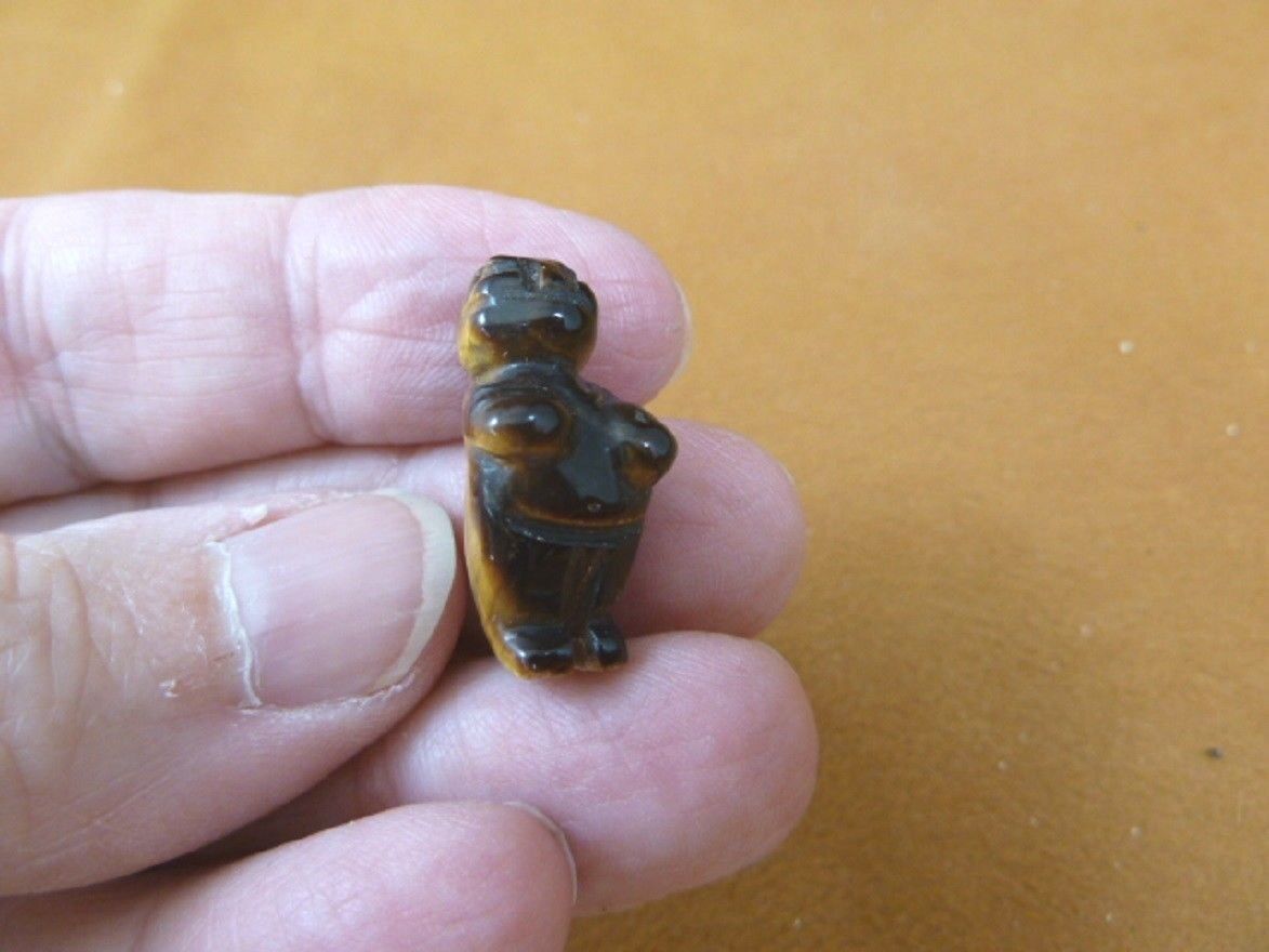 Y-VEN-502) 1&quot; Brown Tiger&#39;s eye little Venus Woman goddess GEMSTONE carv... - $8.59
