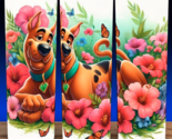 Scooby Floral Butterfly Cartoon Dog  Cup Mug Tumbler 20oz - £15.49 GBP