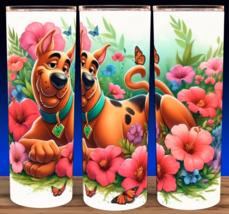Scooby Floral Butterfly Cartoon Dog  Cup Mug Tumbler 20oz - £15.46 GBP