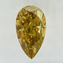 Pear Cut Diamond Natural Fancy Brown Color Loose 0.52 Carat VS1 IGI Certificate - £434.40 GBP