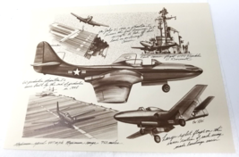 McDonnell FH Phantom Plane Art Print Drawing McDonnell Douglas 1986 Anni... - $23.70