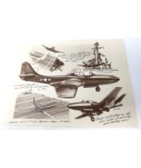 McDonnell FH Phantom Plane Art Print Drawing McDonnell Douglas 1986 Anni... - £18.63 GBP