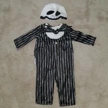 Disney Baby Jack Skellington Halloween Costume 6-12 Months 2pc Hat Jumpsuit - £26.93 GBP