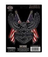 Harley Davidson Logo With American Flag 6&quot; Decal made in usa - £21.17 GBP