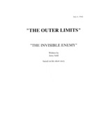 1964’s THE OUTER LIMITS: THE INVISIBLE ENEMY repro TV series script - $30.88 CAD