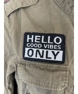 G by Guess Green Utility Jacket Small Good Vibes Only Hello Anorak Coat ... - £14.87 GBP