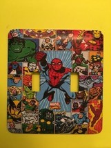 Spiderman Metal Switch plate superheros Double - £6.90 GBP