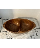 VTG MCM Leilani Genuine Monkey Pod Wood Dish Divided Bowl - $433.93 MXN