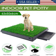 3 Layers Large Dog Pet Potty Training Pee Pad Mat Puppy Tray With Grass Indoor - £87.92 GBP