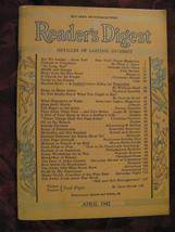 Reader&#39;s Digest April 1942 James Reston Sterling North Nevil Shute William Hard - £5.42 GBP