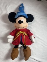 Disney Store Mickey Mouse Plush 24&quot; Fantasia Sorcerer Wizard Hat Stuffed Toy - £10.63 GBP