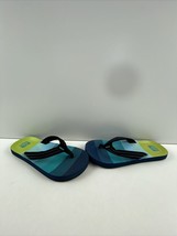 REEF Ahi Black/Blue Synthetic Open Toe Flip Flop Sandals Kids Size 6/7 - £11.70 GBP