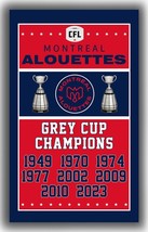 Montreal Alouettes Football Team Grey Cup Champions Flag 3x5ft Banner St... - $18.00