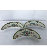 Rare Nippon Japan Porcelain Hand Painted Moon Shaped Side Dishes (3) Gol... - $179.58 CAD