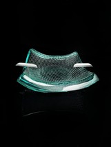 Stephen Schlanser Double Cigar Ashtray Art Glass 1996 Measures 7.5&quot; Squa... - $445.00