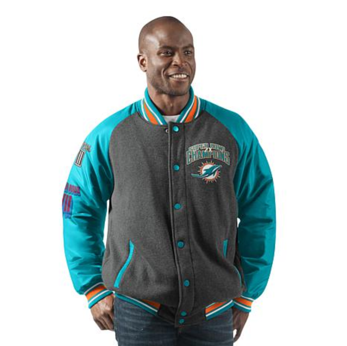 Primary image for MIAMI DOLPHINS Super Bowl Champions Home Team Varsity Commemorative Jacket