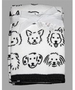 2 Envogue Black Pencil Outlined Dog Heads Cotton Velour 18&quot; x 28&quot; Hand T... - $543.71 MXN
