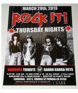 Ramones Tribute Band Gabba Gabba Heys Concert Promo Card Vintage 2013 Po... - $27.15 CAD