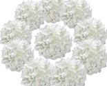 In A Pack Of 10, Flojery Silk Hydrangea Heads Artificial Flowers Heads With - £35.33 GBP