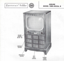 1951 Airline 15BR-3053A 3053B Television Tv Photofact Service Manual Sch... - $12.86