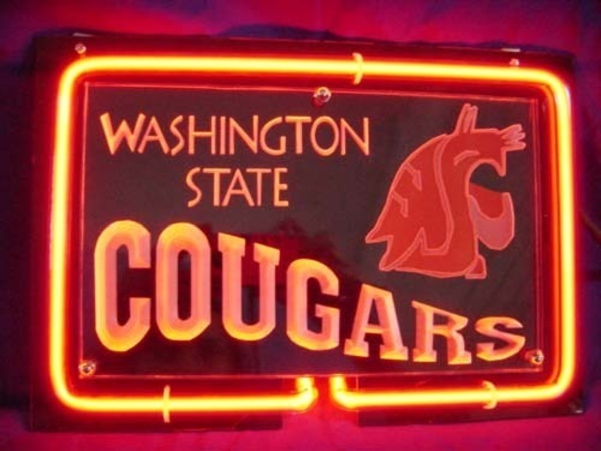 New NCAA Washington State Cougars University 3D Beer Bar Neon Light Sign 11"x8