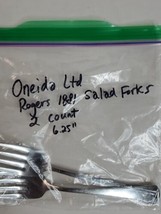 Oneida Ltd Rogers 1881 Salad Forks 2 count 6.25&quot; Long Flatware - £12.05 GBP