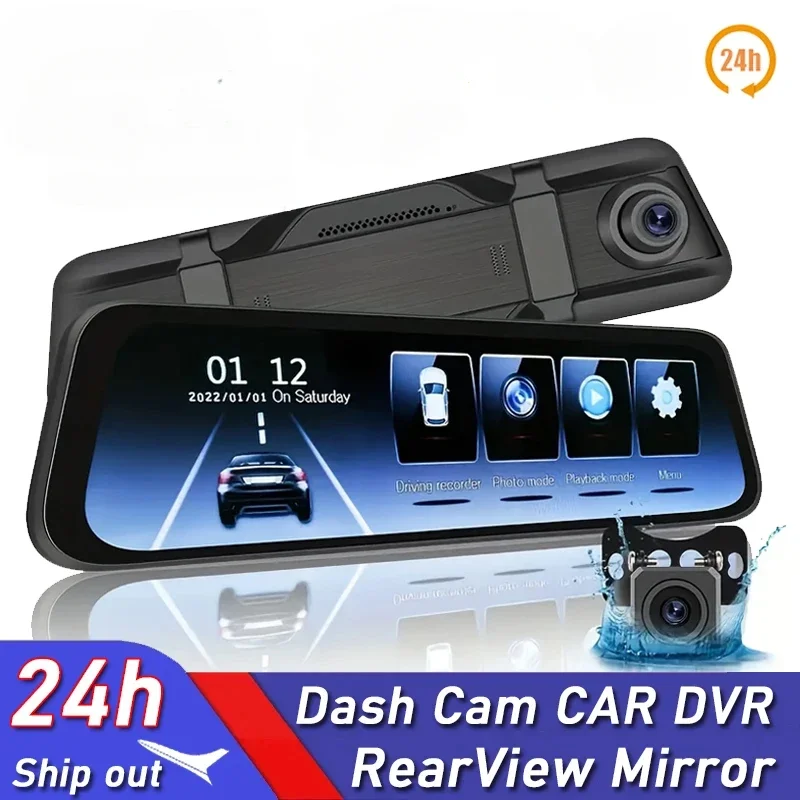 Mirror Camera DVR for Car Touch Screen Video Recorder Rearview mirror Dash Cam - £59.98 GBP+