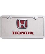 Honda  3D  Red Logo &amp; Script License Plate + Free Key Chain - $68.33 CAD