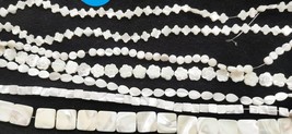 natural Pearls White mother-of-pearl Flower Square Coin Drum Barrel peta... - €4,98 EUR