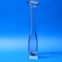 Clear 12½” Bud Vase Beautiful Crystal Glass Ruffle Top Art Glass - SHIPS... - £19.73 GBP