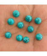 9x9 MM Round Blue Turquoise Cabochon Loose Gemstone WHOLESALE LOT 100 Piece - £25.77 GBP