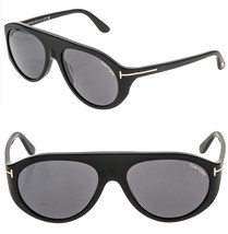 TOM FORD REX 2 TF1001 01A Black Modern Aviator Unisex Sunglasses Authent... - $277.20