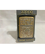 Rare 2007 Unfired Brass Leaf &amp; Flower Emblem Zippo Lighter - $75.95