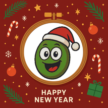 Olive in a Christmas hat - Cross-stitch pattern PDF - Instant download - $5.00