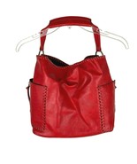 Le Meil Red Vegan Bucket Handbag Satchel - $553.61 MXN