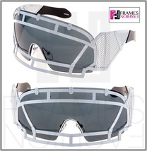 KTZ x Linda Farrow Football Helmet Sunglasses Black White Mirrored Mask KTZ1 - £158.03 GBP