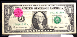 V RARE 2009 $1.00 STAR NOTE LOW SERIAL LOW RUN GREAT CONDITION 640 K LOO... - $17.77