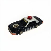 Vintage Tin Police Car Black White Cop Car Friction Power - NOS - $19.79