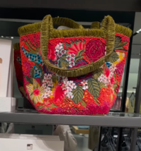 ZARA BNWT 2025. MULTICOLOURED FLORAL EMBROIDERED BEADED BAG CLUTCH. 4751... - $105.48