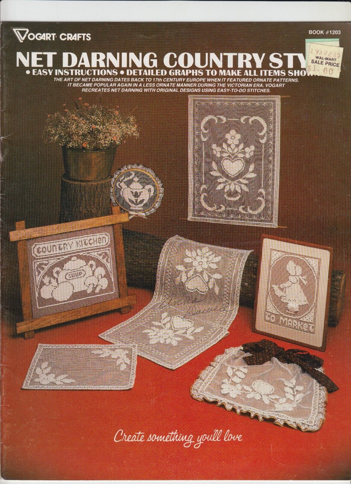 Vogart Crafts Net Darning Country Style Pattern Booklet #1203 Lace - $7.37