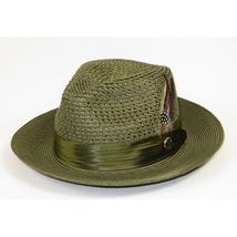 Men's Summer Spring Braid Straw style Hat by BRUNO CAPELO JULIAN JU908 Olive image 3