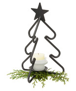 3-D CHRISTMAS TREE Wrought Iron Tea Candle Light Stand Holiday Decor Hol... - £31.38 GBP