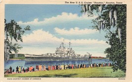 Postcard New U.S.S. Cruiser Houston at  Houston Texas J26 - £4.43 GBP