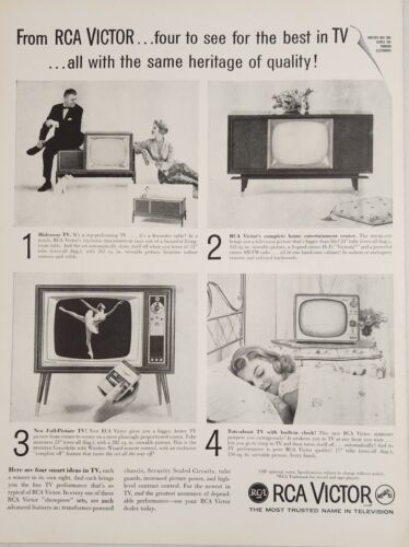 1960 Print Ad RCA Victor TV Sets 4 Television Models Heritage of Quality - $21.37